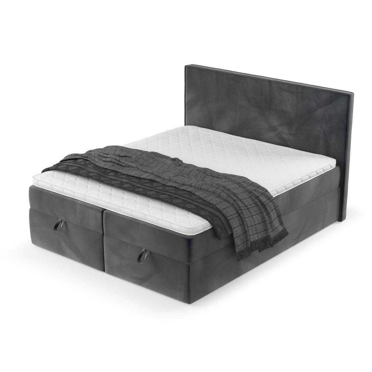 BOXBETT Velma 180/200 cm Anthrazit im Paros Stoff - Anthrazit/Schwarz, Holz/Holzwerkstoff (180/200cm) - AltaBeds