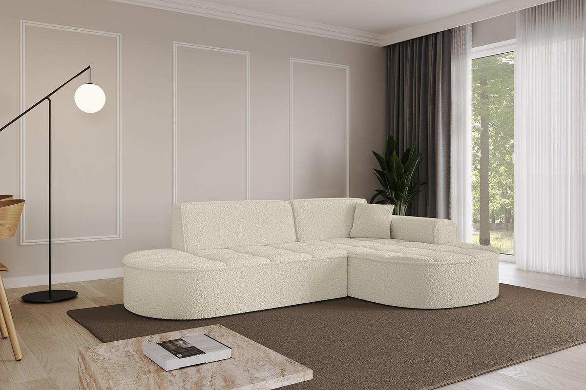 ECKSOFA Ottomane Rechts TARO-L1 - 243x171x79,5 cm Beige - Beige, Holzwerkstoff/Textil (243/171cm) - ALTDECOR