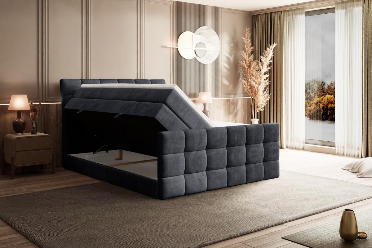 BOXSPRINGBETT BRUGO-Z KING - 160 x 200 - H3/H4 - Dunkelgrau - Dunkelgrau, Holzwerkstoff (160/200cm) - ALTDECOR