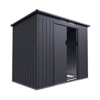GERÄTESCHUPPEN M dunkelgrau - Dunkelgrau, Metall (218/174/132cm) - Juskys