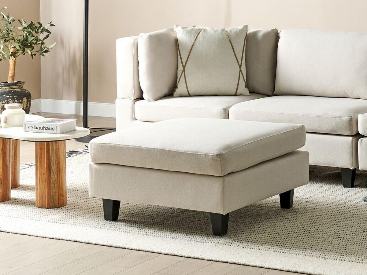 OTTOMANE Hellbeige Unstad - Beige/Schwarz, Textil (76/39/76cm) - Beliani