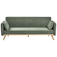 SCHLAFSOFA Stoff Hellgrün Asaa - Hellgrün/Braun, Textil (205/76/80cm) - Beliani