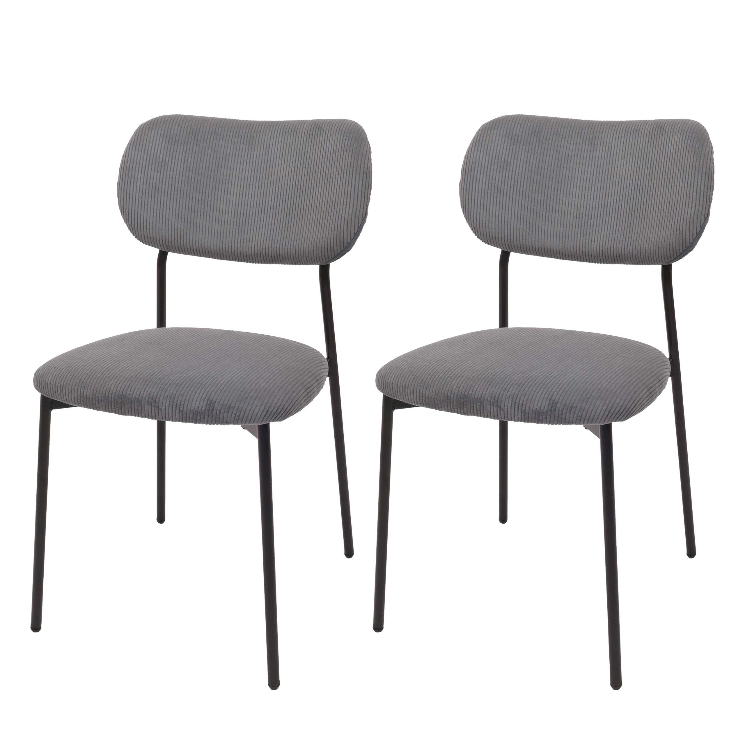 ESSZIMMERSTUHL Grau 2er-Set - Dunkelgrau/Grau, Textil (44/83/52cm) - MCW