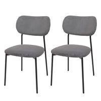 ESSZIMMERSTUHL Grau 2er-Set - Dunkelgrau/Grau, Textil (44/83/52cm) - MCW