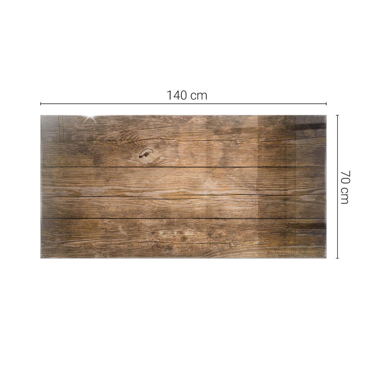 TISCHPLATTE 140x70 cm Der Aufbau von Holzbrettern - Dunkelbraun, Glas (0.4/140/70cm) - TULUP
