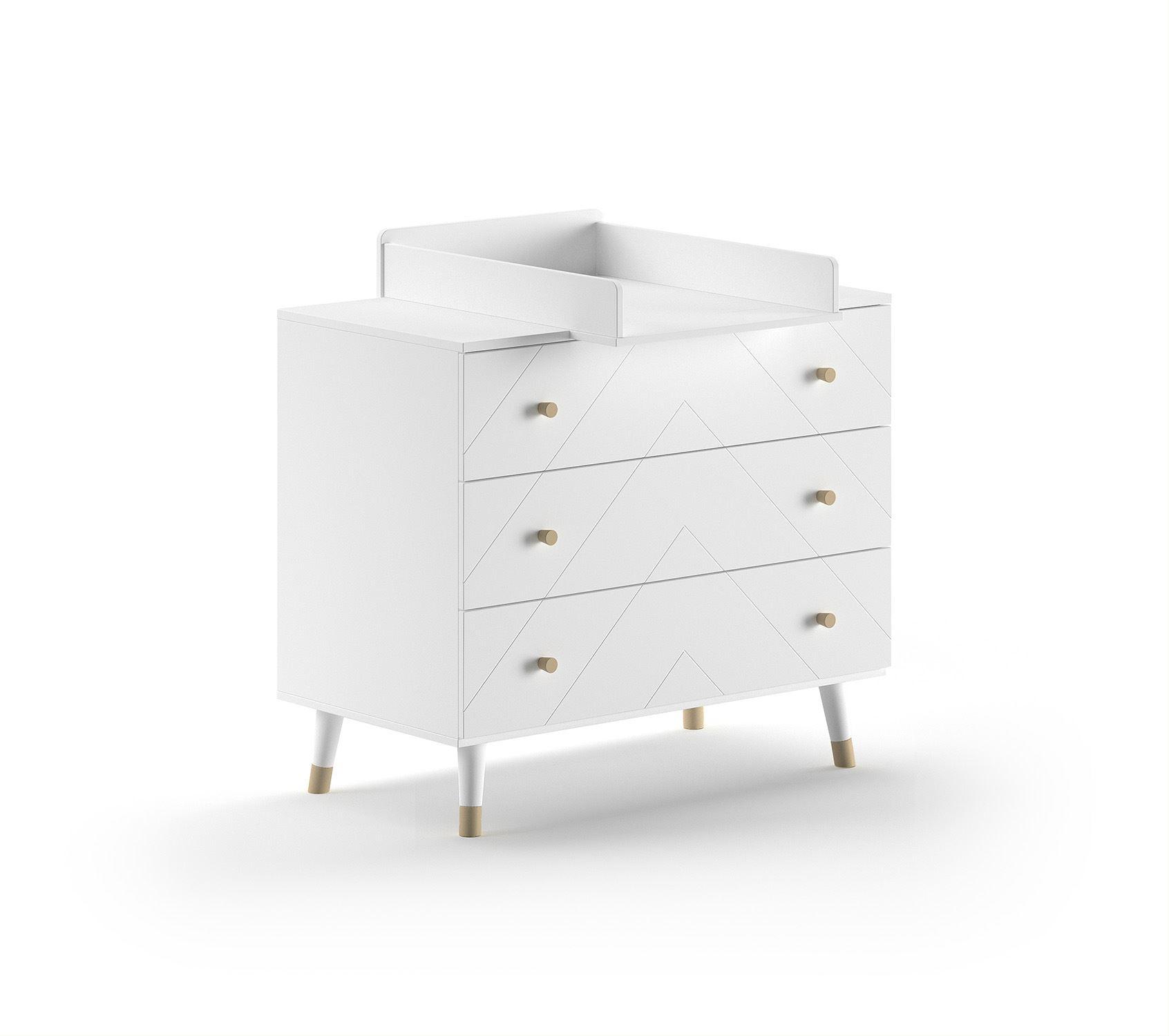 WICKELKOMMODE Kamillah 100x89x57 aus MDF in Satin Weiß - Weiß, Holzwerkstoff (100/89/57cm) - 58aufmkessel