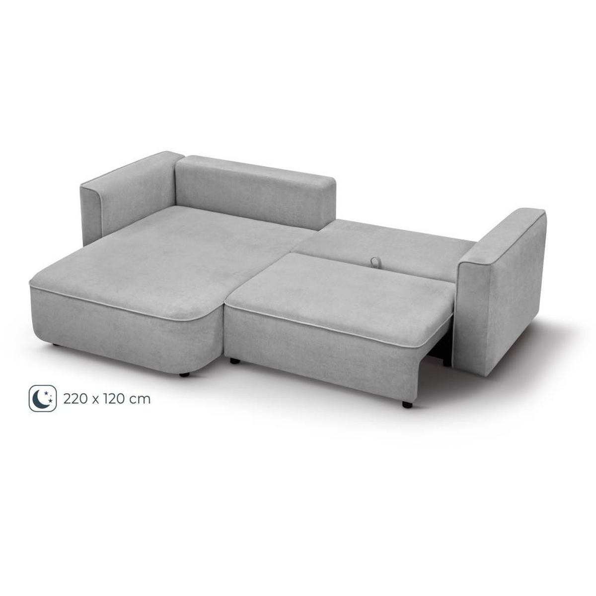 ECKSCHLAFSOFA Carlos hellgrau - Hellgrau/Schwarz, Kunststoff/Textil (265/170cm) - Beautysofa