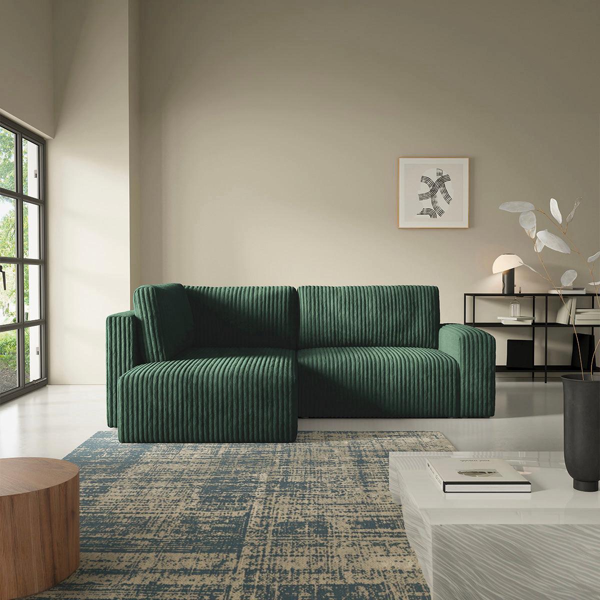 ECKSOFA Angela 4 Sitzplätze Tannengrün - Grün, Holz (245/182cm) - Petits-meubles