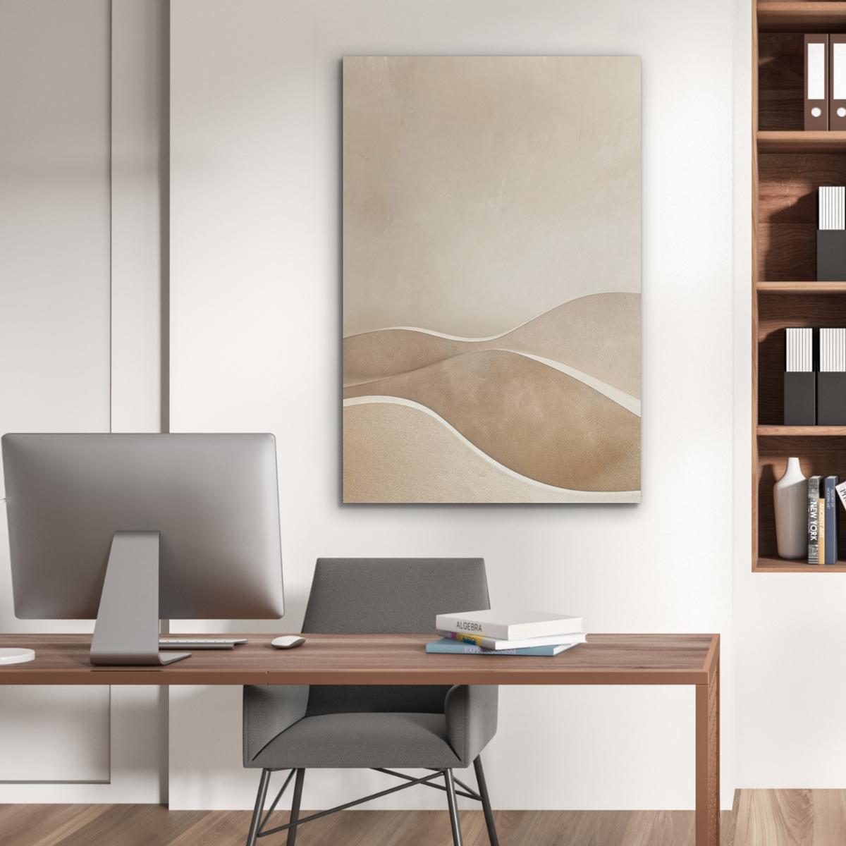 AKUSTIKBILD Beige - Natur - Abstrakt - Modern Wanddeko 70x100 cm - Beige, Kunststoff (70/100/0.9cm) - MuchoWow