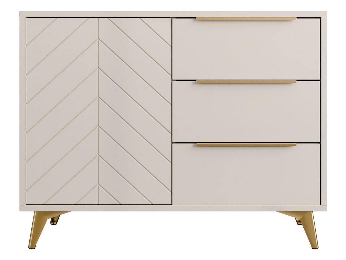 KOMMODE Xylix 100 1D3SZ - Kaschmir/Beige, Holzwerkstoff/Metall (104/80/40cm) - MIRJAN24