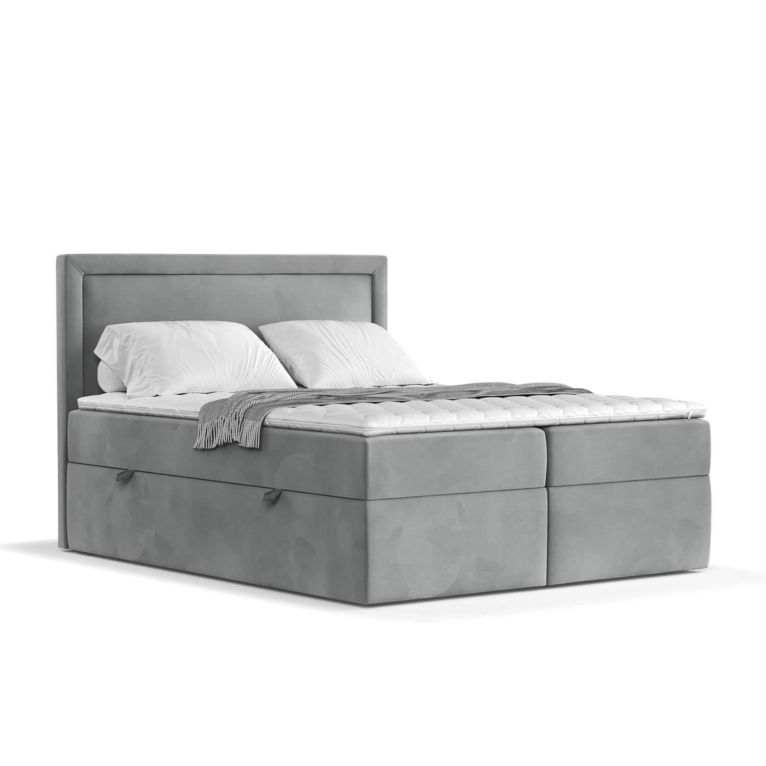 BOXBETT Jodan 200/200 cm Grau im Magic Velvet Stoff - Schwarz/Grau, Holz/Holzwerkstoff (200/200cm) - AltaBeds