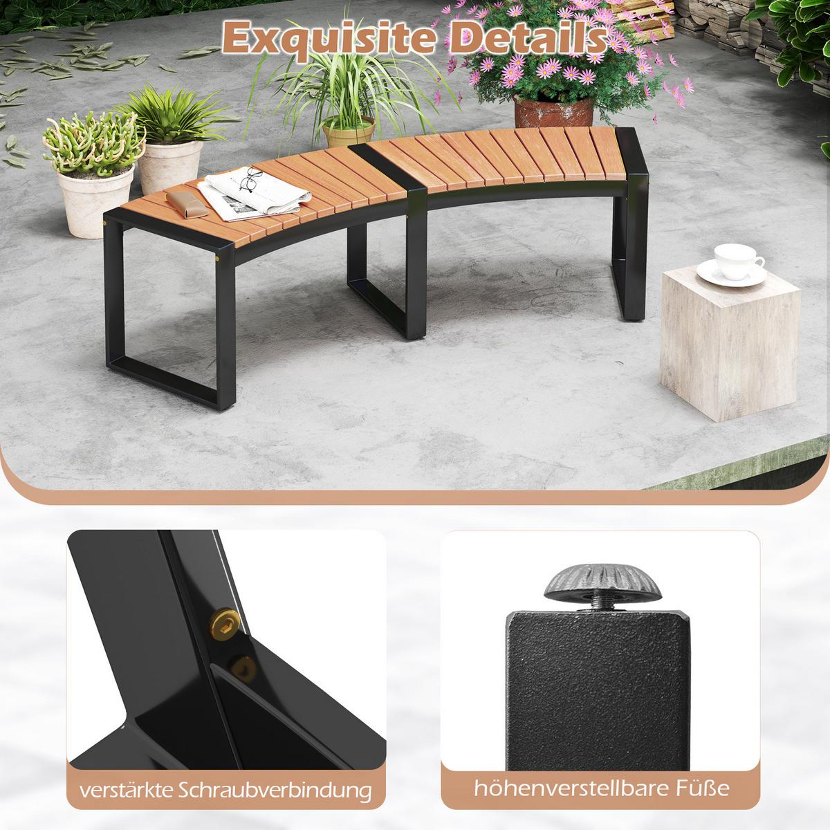 GARTENBANK Belastbarkeit 360kg holzfarbe - Naturfarben, Holz (146/45/58cm) - COSTWAY