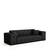 SOFA 3-sitzer Chantal - Schwarz, Holzwerkstoff/Textil (251/78/96cm) - Fun Möbel