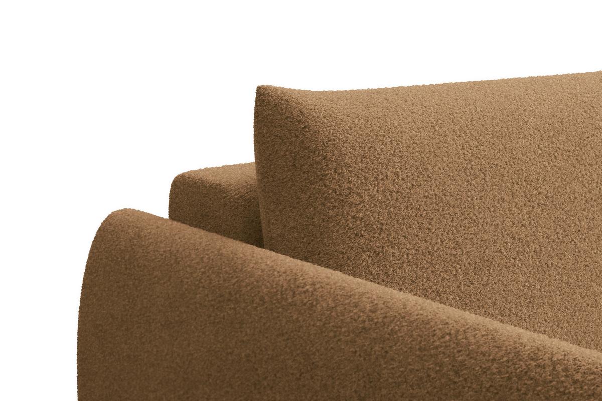 SOFA TAUER 3-Sitzer, Bouclé-Stoff braun - Schwarz/Braun, Holz/Textil (206/84/112cm) - Courtois Laville