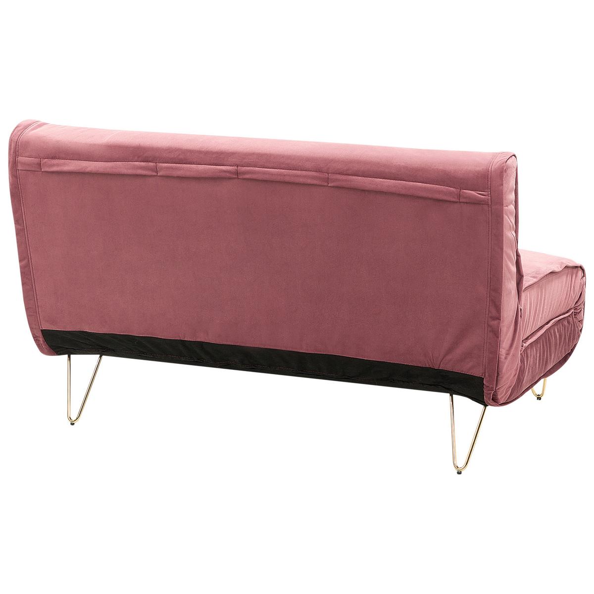 2-SITZER-SCHLAFSOFA Samtstoff Rosa Vestfold - Pink, Textil (130/81/80cm) - Beliani