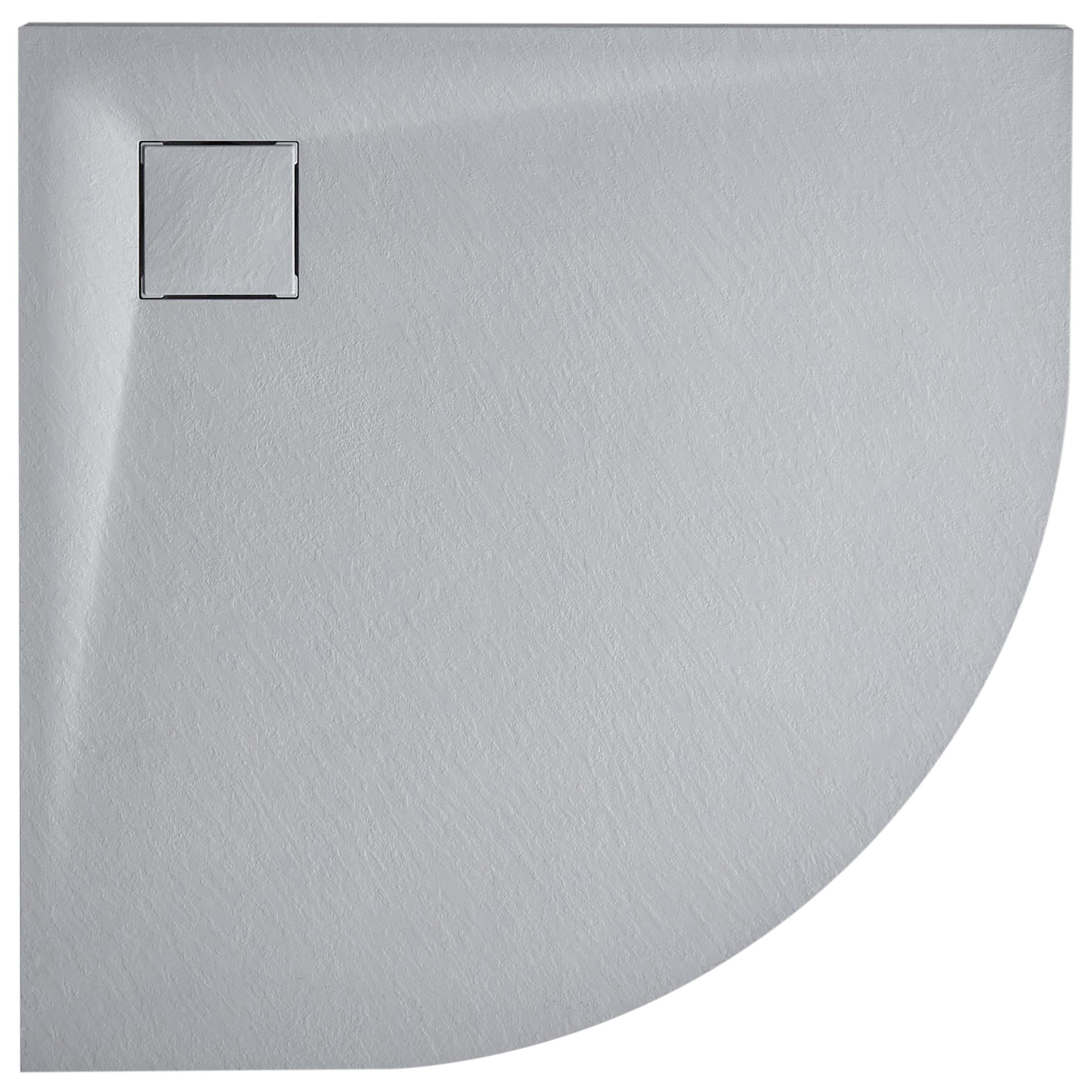 DUSCHWANNE 80/80/3 cm Grau Paron - Dunkelgrau/Grau, Kunststoff (80/3/80cm) - Beliani