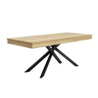 ESSTISCH Ausziehbar 140-180cm Eichenoptik MDF mit Metall Kreuzbeinen - Eichefarben, Holzwerkstoff (80/180/76cm) - Urban Meuble