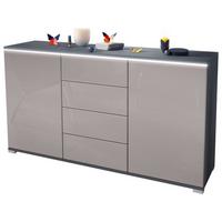 SIDEBOARD Faro Sandgrau Hochglanz - Sandfarben, Holzwerkstoff (138.5/75.5/35cm) - Vladon