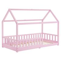 KINDERBETT Marli rosa 90x200 cm - Rosa, Holz (90/200cm) - Juskys