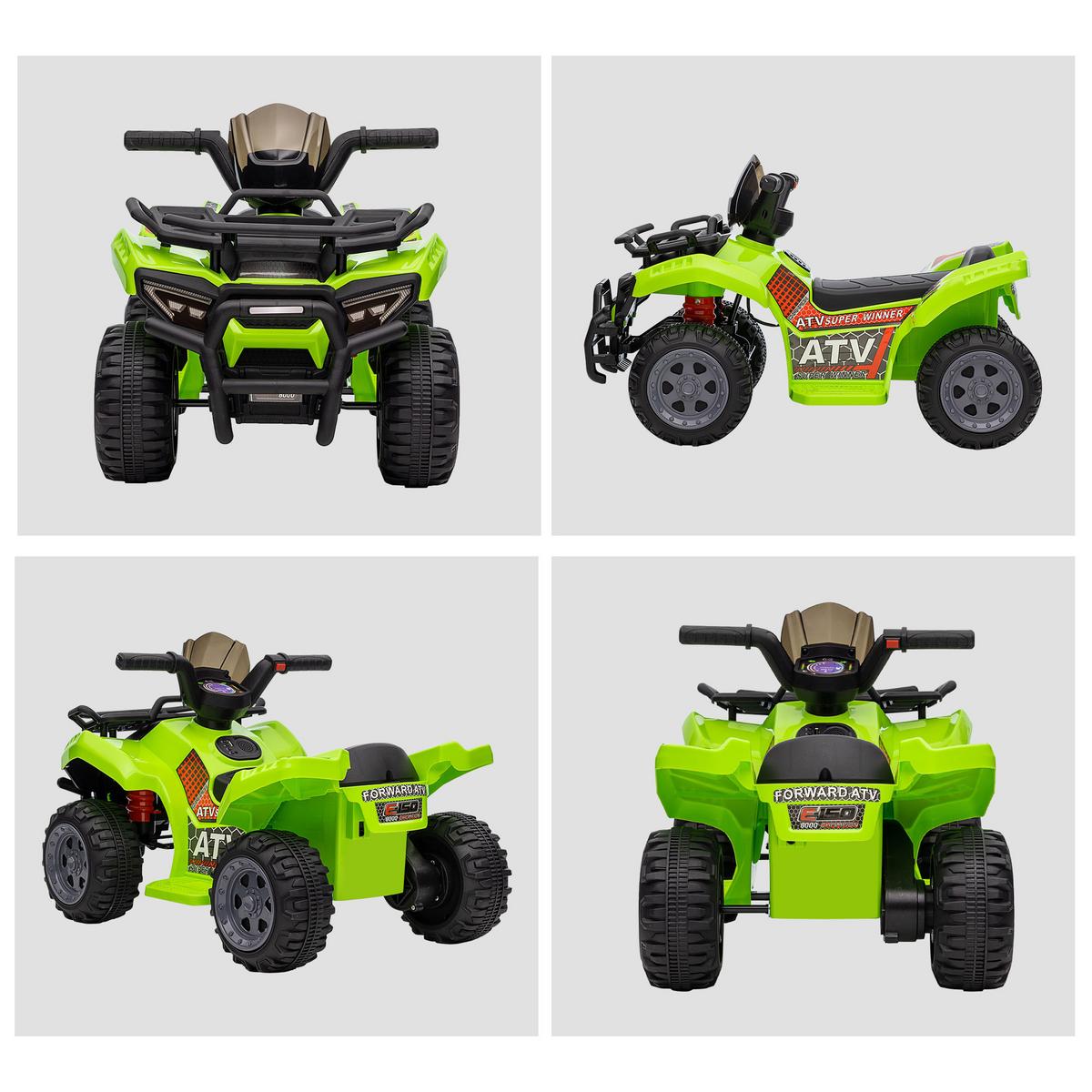 MINI Elektro-Quad Kinder Elektro ATV Kinderwagen Kinderauto Grün - Grün, Metall (70/42/45cm) - HOMCOM