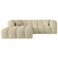 ECKSOFA Ottomane Links OLEA-L1 - 231x173x74 cm Taupe - Taupe/Schwarz, Holzwerkstoff/Kunststoff (231/173cm) - ALTDECOR
