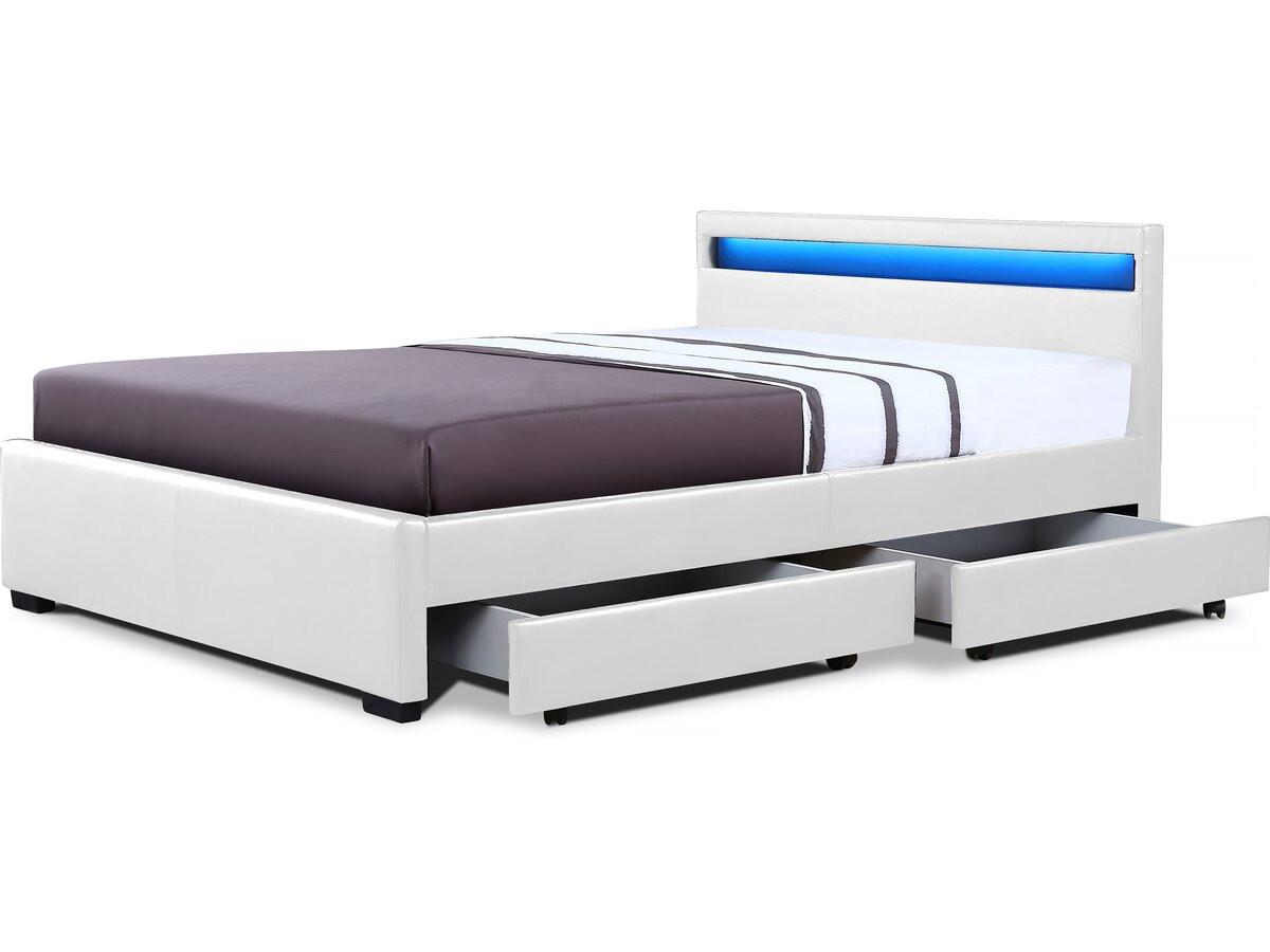 BETT nico weiss - Weiß, Textil (200/160cm) - Habitat Garten