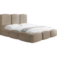 POLSTERBETT Harmony mit Bettkasten & Lattenrost in Braun Chenille 200 x 200 cm - Birkefarben/Braun, Holzwerkstoff/Kunststoff (200/200cm) - WFL GROUP