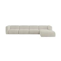 ECKSOFA Ottomane Rechts MIRA-L3 409x179x70 Creme Cord - Ecru/Creme, Holzwerkstoff/Kunststoff (409/179cm) - ALTDECOR