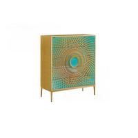 HIGHBOARD LAGO Grün Holz - Goldfarben/Grün, Holz/Metall (100/120/40cm) - KAWOLA