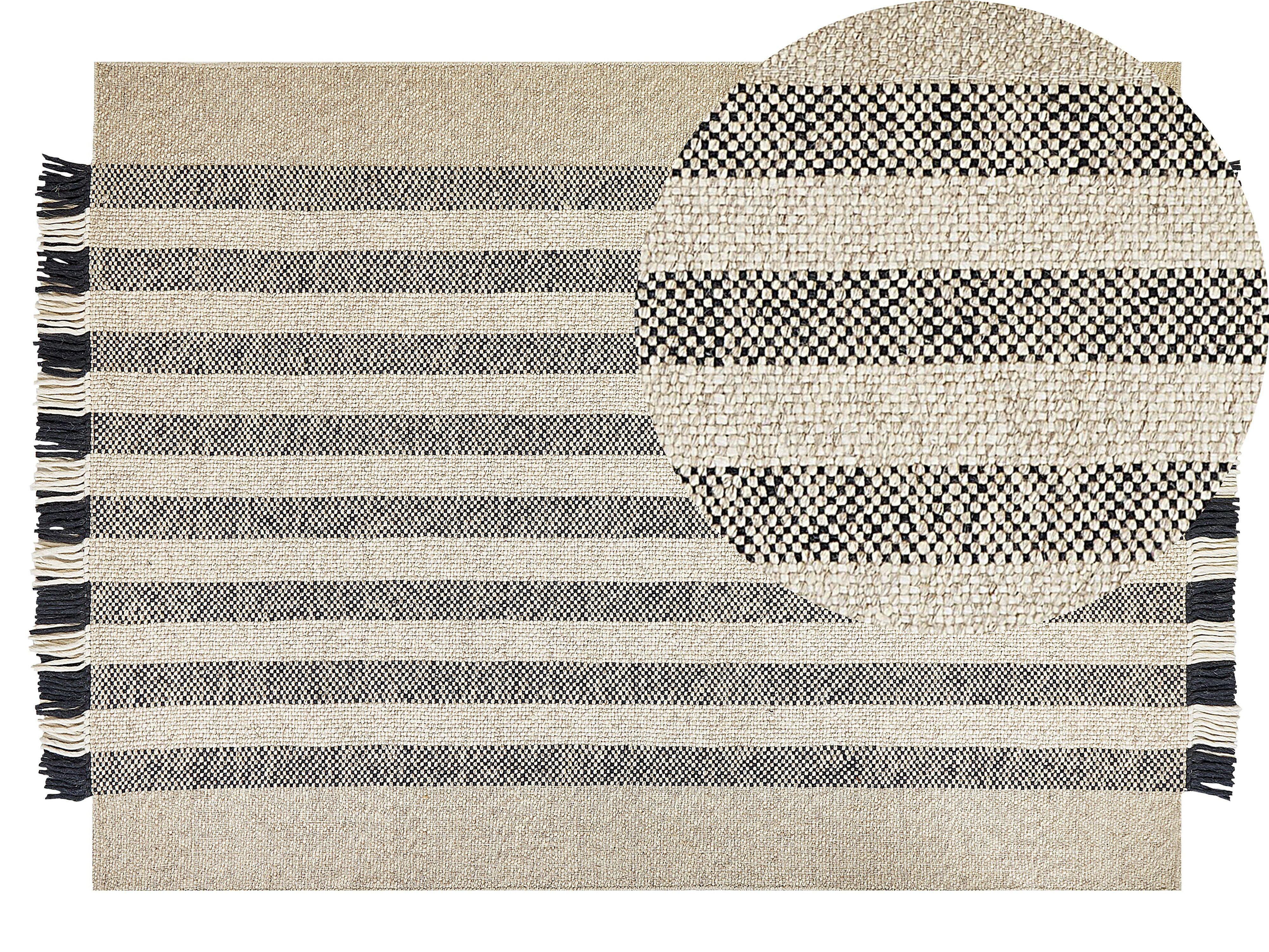 KURZFLOR-TEPPICH Tacettin 200/140 cm - Weiß, Textil (140/200cm) - Beliani