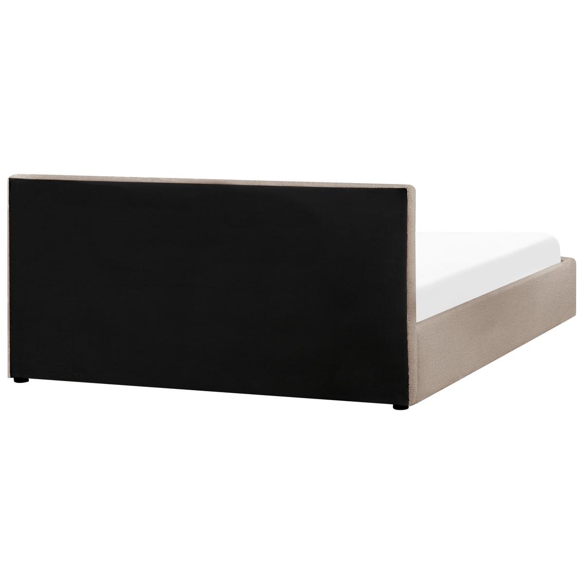 BETT mit Stauraum 180/200 cm Bouclé Taupe Montlaur - Taupe, Textil (180/200cm) - Beliani