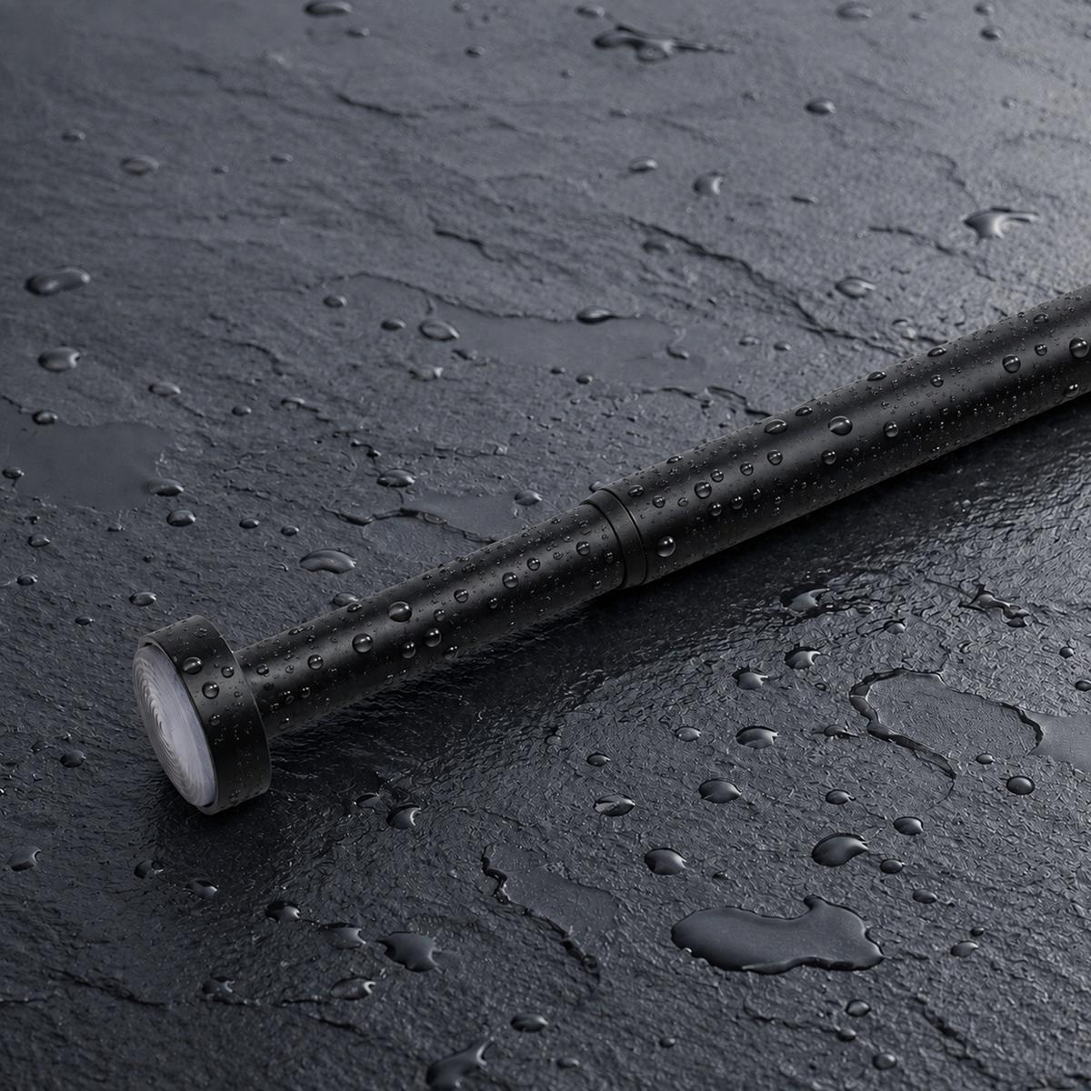 DUSCHVORHANGSTANGE ohne Bohren ausdrehbare Teleskop-Klemmstange aus Metall 125-220cm - Schwarz, Metall (125cm) - Deco-Raum