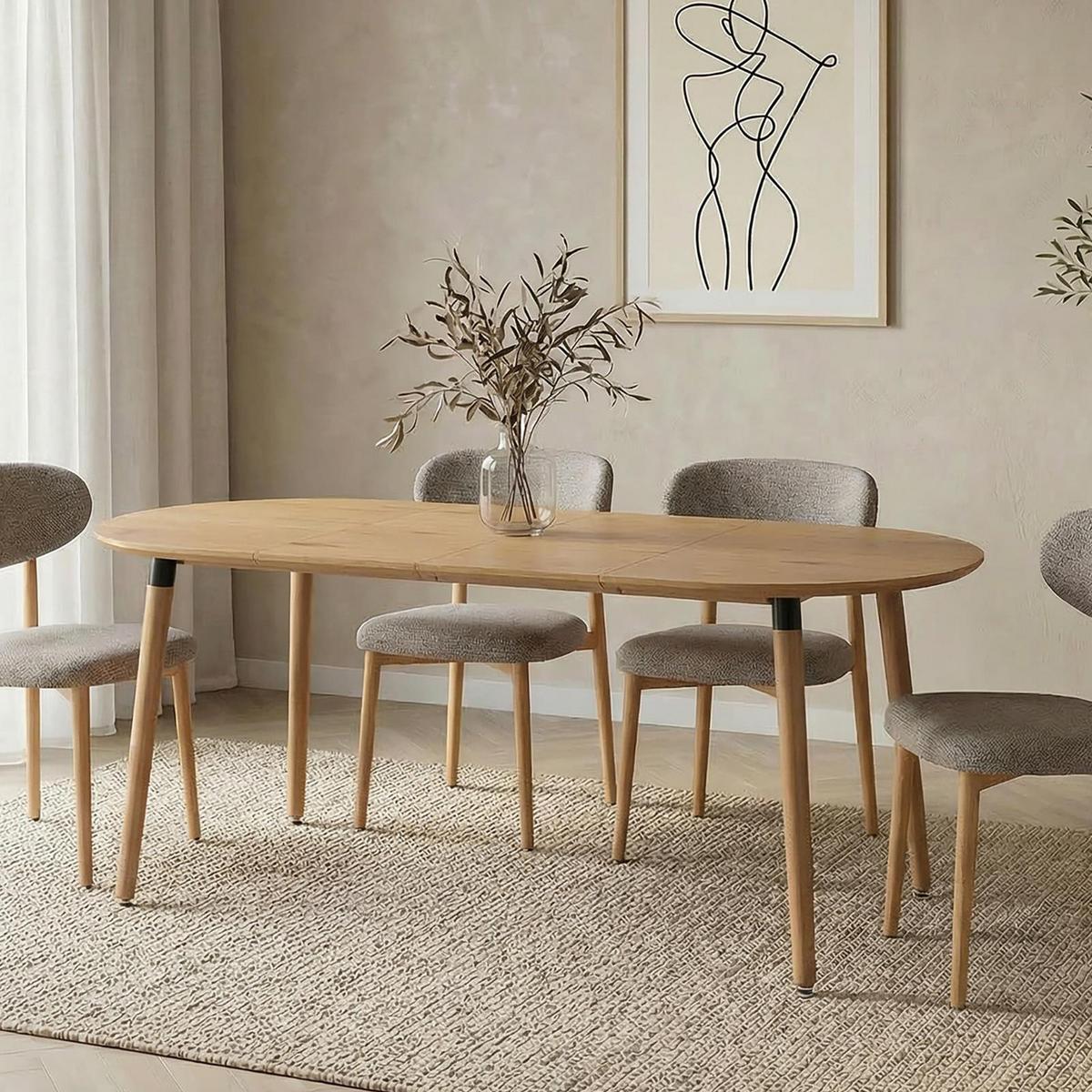 ESSTISCH LAMISA hellbraun - Hellbraun, Holzwerkstoff/Metall (80/120/76cm) - IDIMEX
