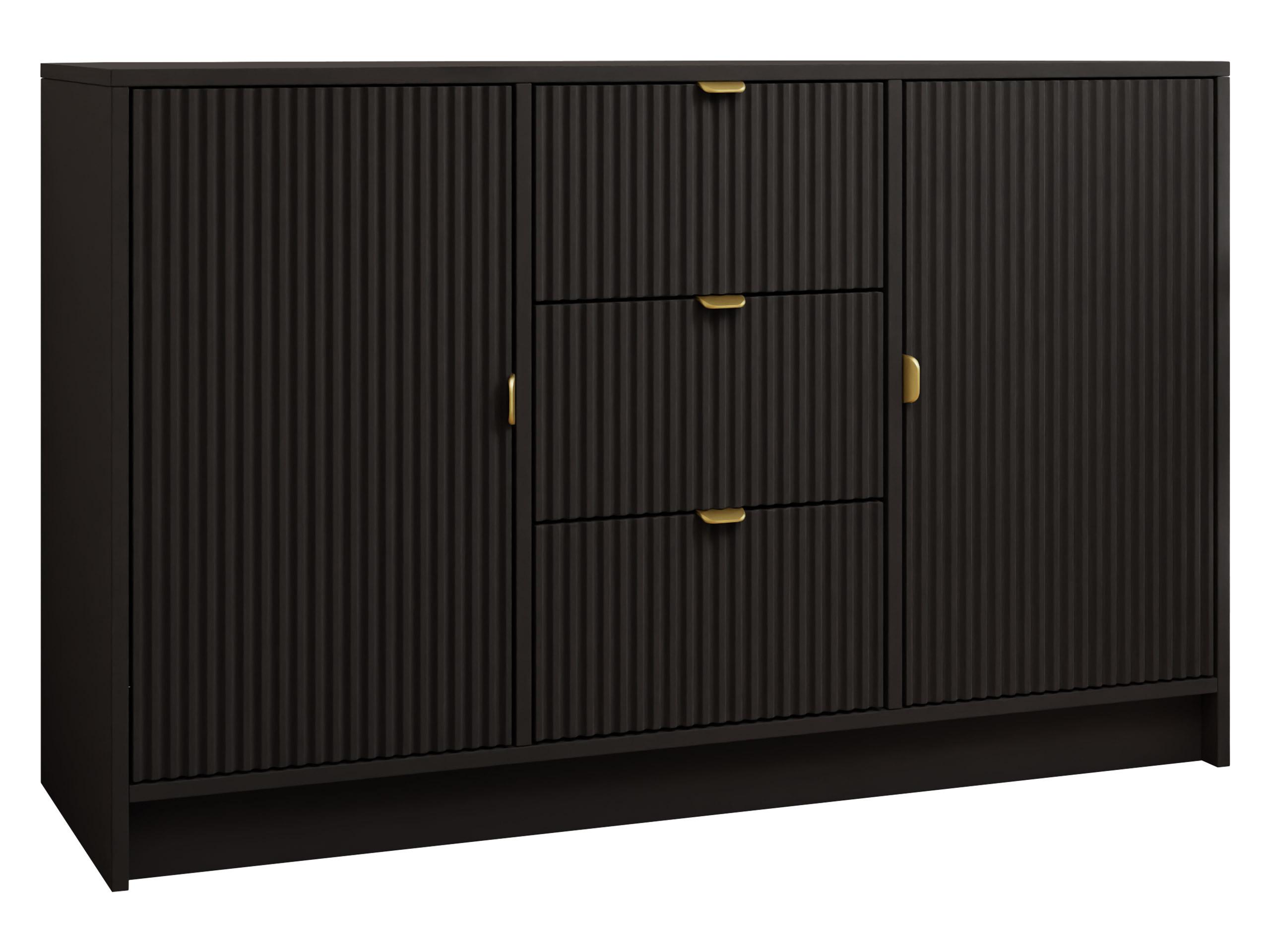 SIDEBOARD Tireno - Goldfarben/Schwarz, Holzwerkstoff/Metall (118/75/40cm) - MIRJAN24