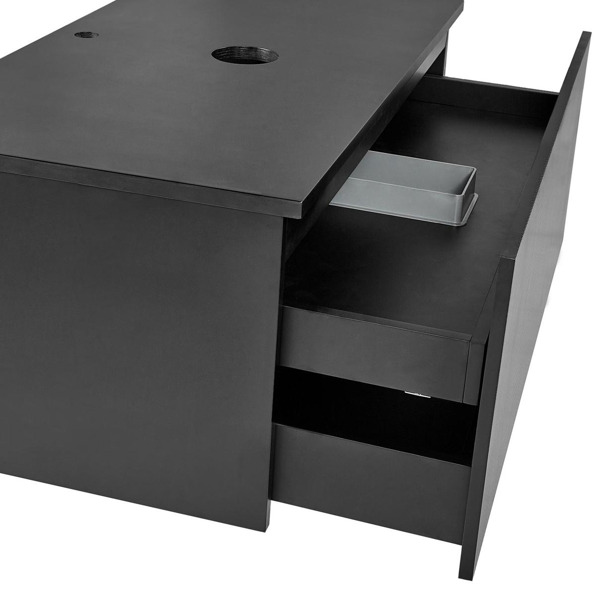 WASCHBECKENUNTERSCHRANK wandmontiertk 80 cm Schwarz Alzira - Schwarz, Holzwerkstoff (80/40/52cm) - Beliani