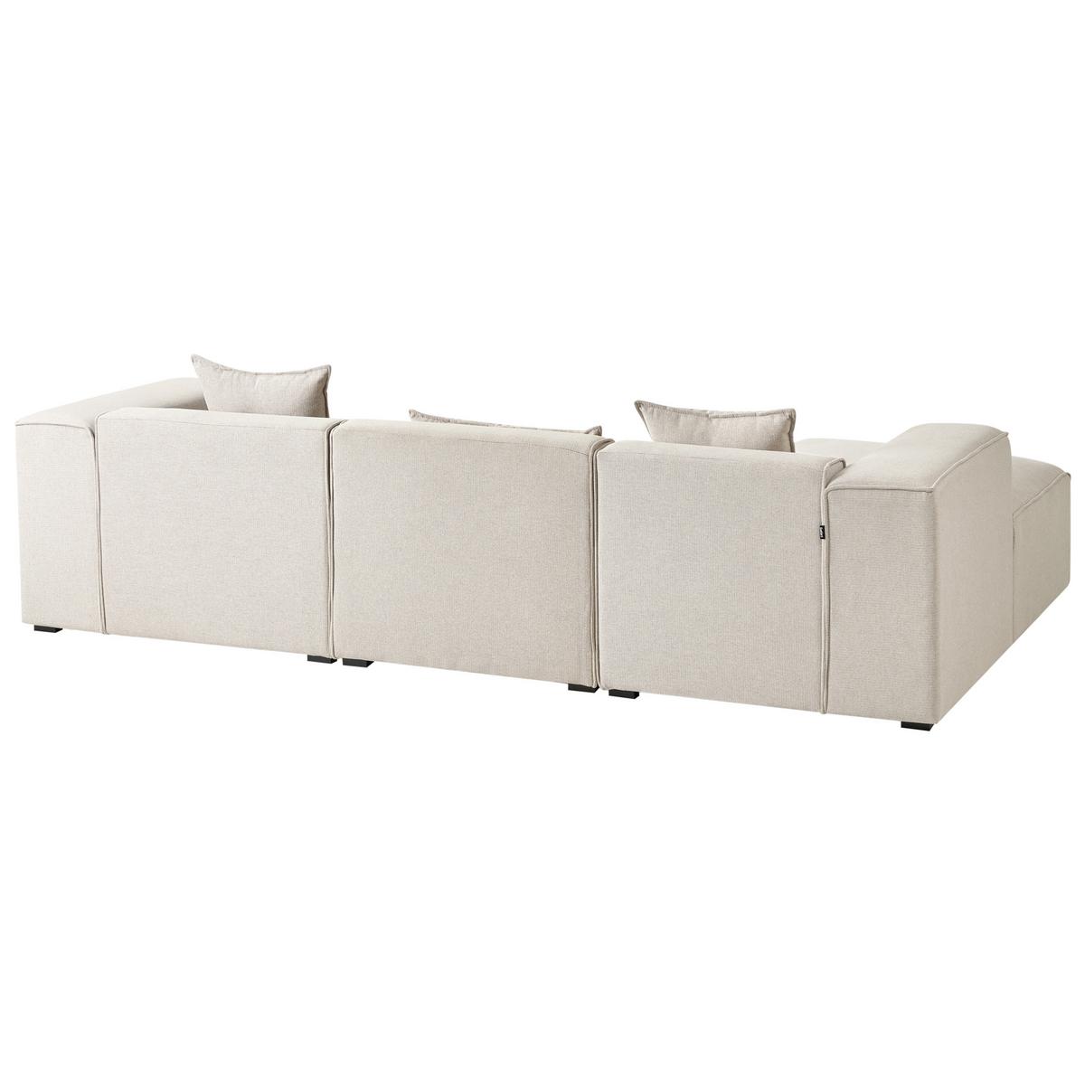 ECKSOFA 3-Sitzer Stoff Hellbeige rechtsseitig Dolva - Beige, Textil (294/170cm) - Beliani