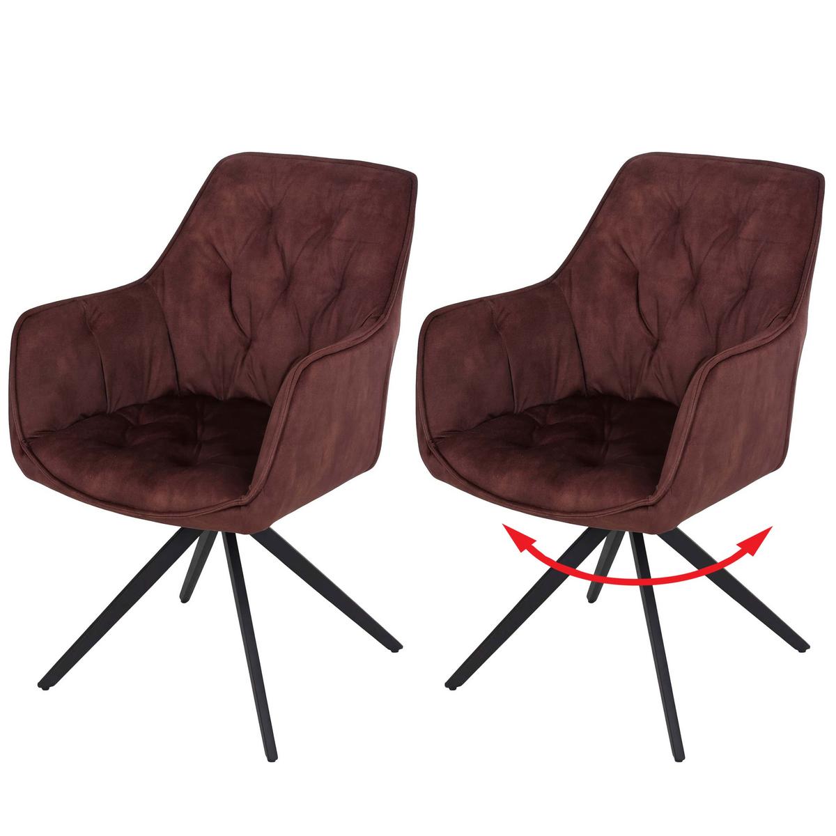 ESSZIMMERSTUHL Rotbraun 2er-Set - Rotbraun, Textil (56/86/60cm) - MCW