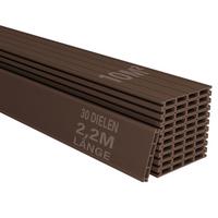 TERRASSENDIELEN WPC Braun 10 m² - Braun, Kunststoff (220/14.6/2.5cm) - Juskys