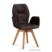 ARMLEHNSTUHL drehbar (6er-Set) Draia 58x92x60 Eiche geölt/Espresso - Eichefarben/Dunkelbraun, Kunststoff (60/92/58cm) - 58aufmkessel