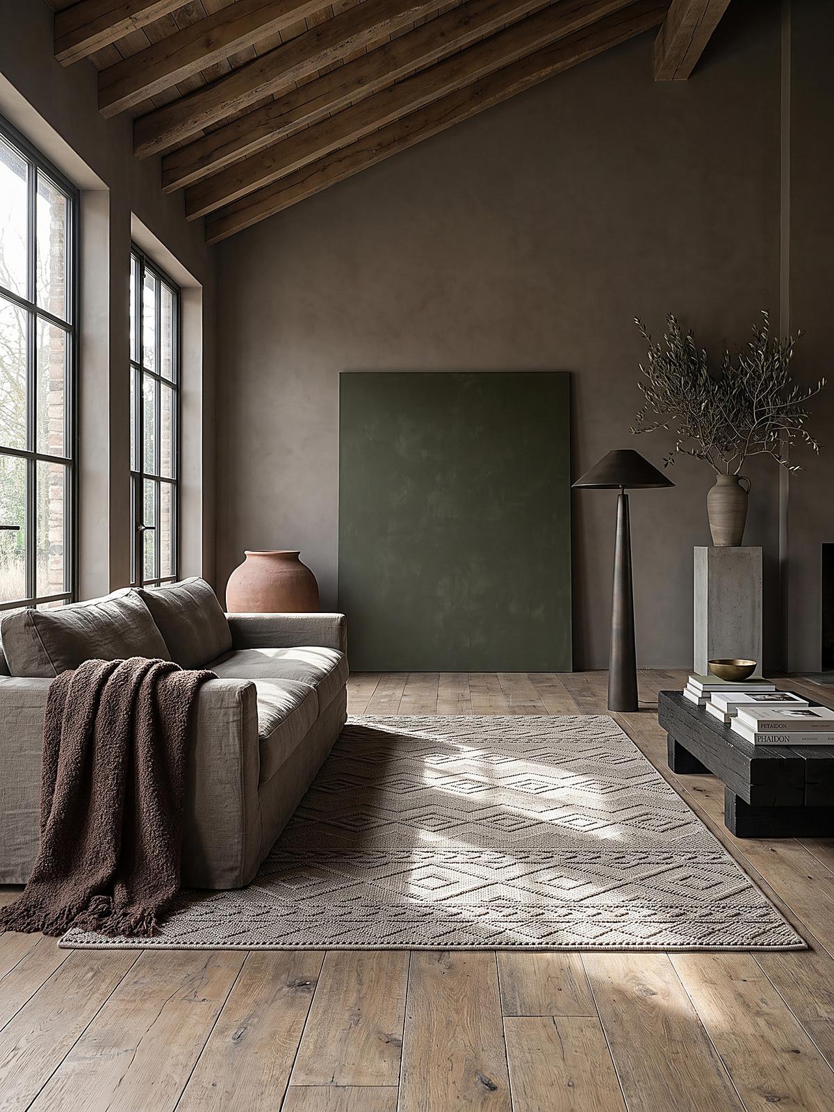 KURZFLORTEPPICH Berber STURA Polypropylen Beige 120 x 160 cm - Beige, Textil (120/160cm) - KADIMA DESIGN