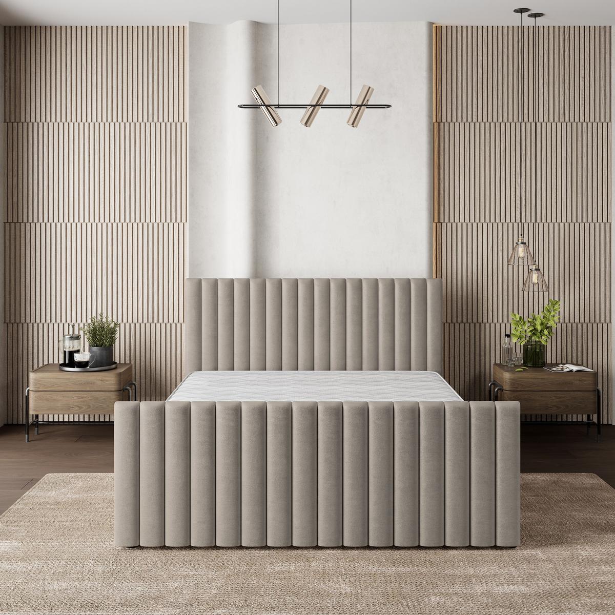POLSTERBETT CANOVA K 200x200 cm mit Bettkästen - Beige - Beige, Holz/Textil - MASSENO