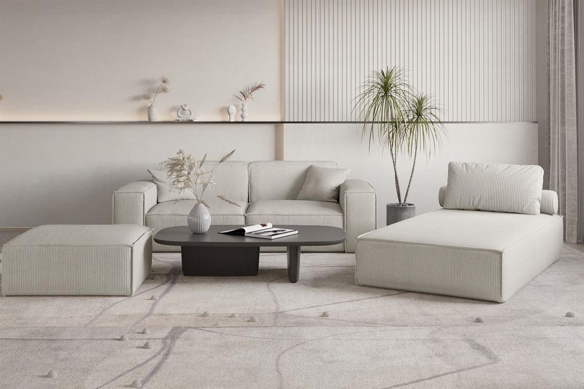 POLSTERHOCKER Celes Premium 65x65cm - Taupe, Holzwerkstoff/Textil (65/40/65cm) - Fun Möbel