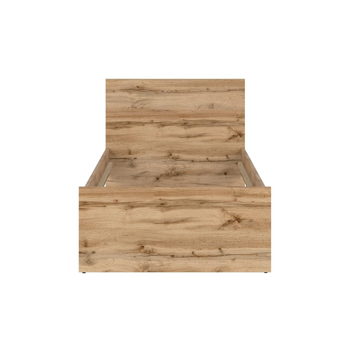 BETT 90/200 June Weiß und Holz - Weiß, Holzwerkstoff (90/200cm) - Petits-meubles