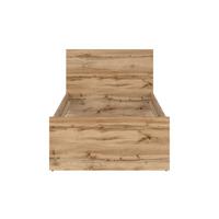 BETT 90/200 June Weiß und Holz - Weiß, Holzwerkstoff (90/200cm) - Petits-meubles