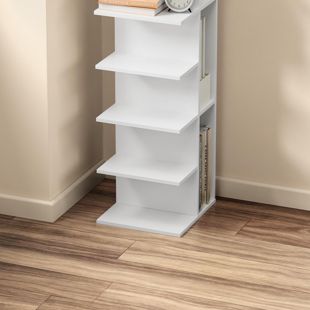 ECKREGAL mit fünf Ablagen STR14-W - Ahornfarben, Fell (30/110.5/32.5cm) - SoBuy