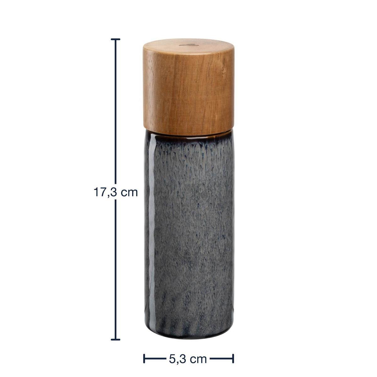 GEWÜRZMÜHLE MATERA anthrazit 17 cm - Anthrazit, Keramik/Holz (5.3/17.3/5.3cm) - Leonardo Living