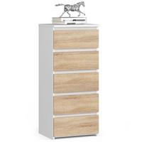 KOMMODE Weiß, Eiche Sonoma 92/40/35 - Weiß, Holzwerkstoff (40/92/35cm) - RAUMHIRSCH FURNITURE