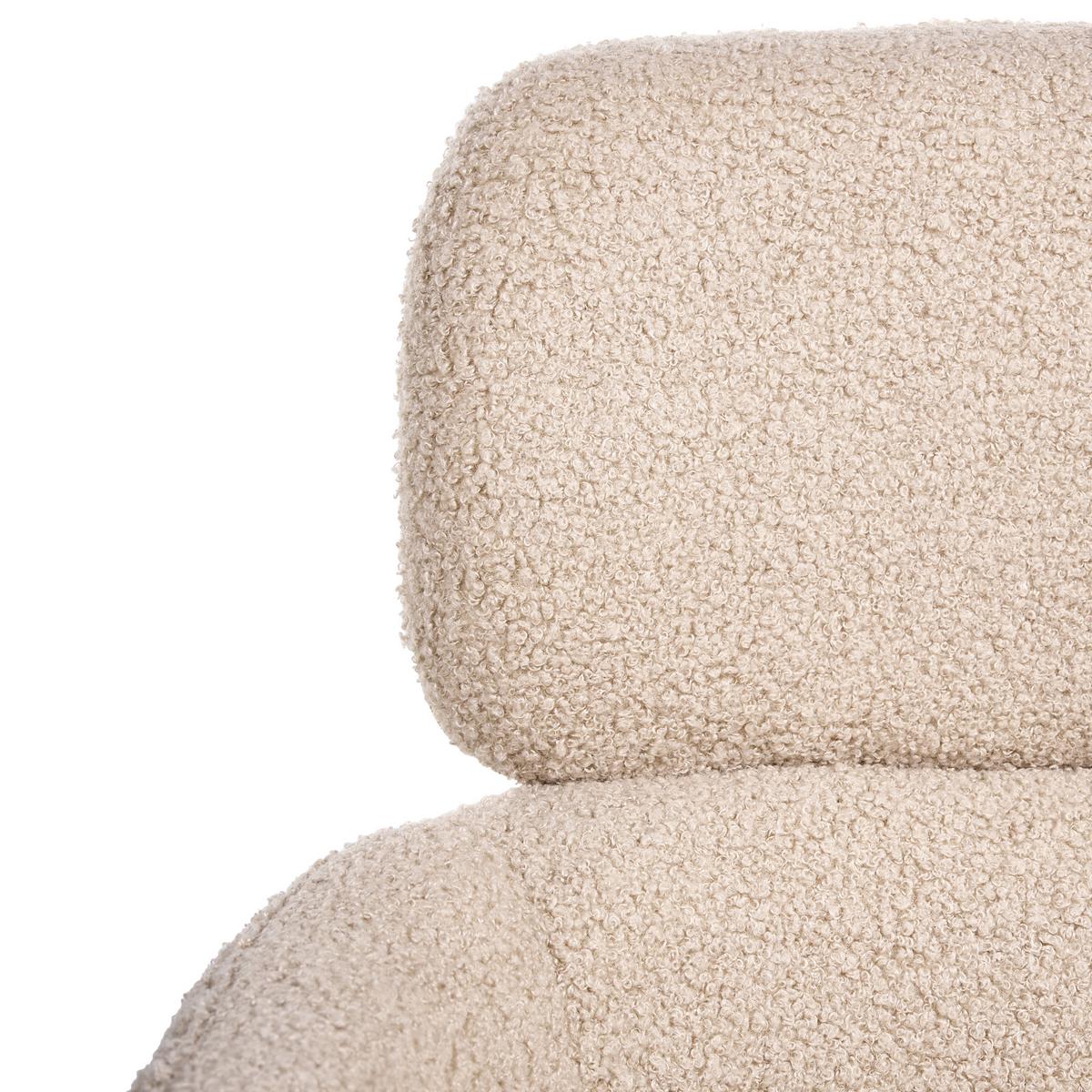SCHREIBTISCHSTUHL Bouclé Hellbeige Alena - Beige, Textil (60/84/60cm) - Beliani