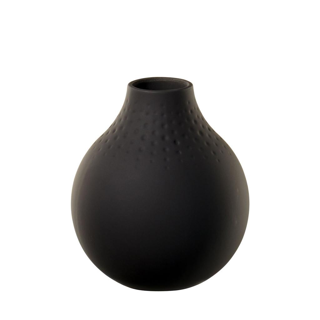 VASE PERLE Manufacture Collier Noir 12 cm - Schwarz, Keramik (12cm) - Villeroy & Boch