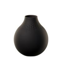 VASE PERLE Manufacture Collier Noir 12 cm - Schwarz, Keramik (12cm) - Villeroy & Boch